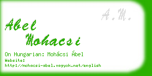 abel mohacsi business card
