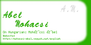 abel mohacsi business card